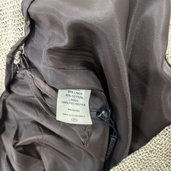 Calvin Klein Linen Blend Womens Skirt Brown Textured Size 6 - Picture 6 of 7